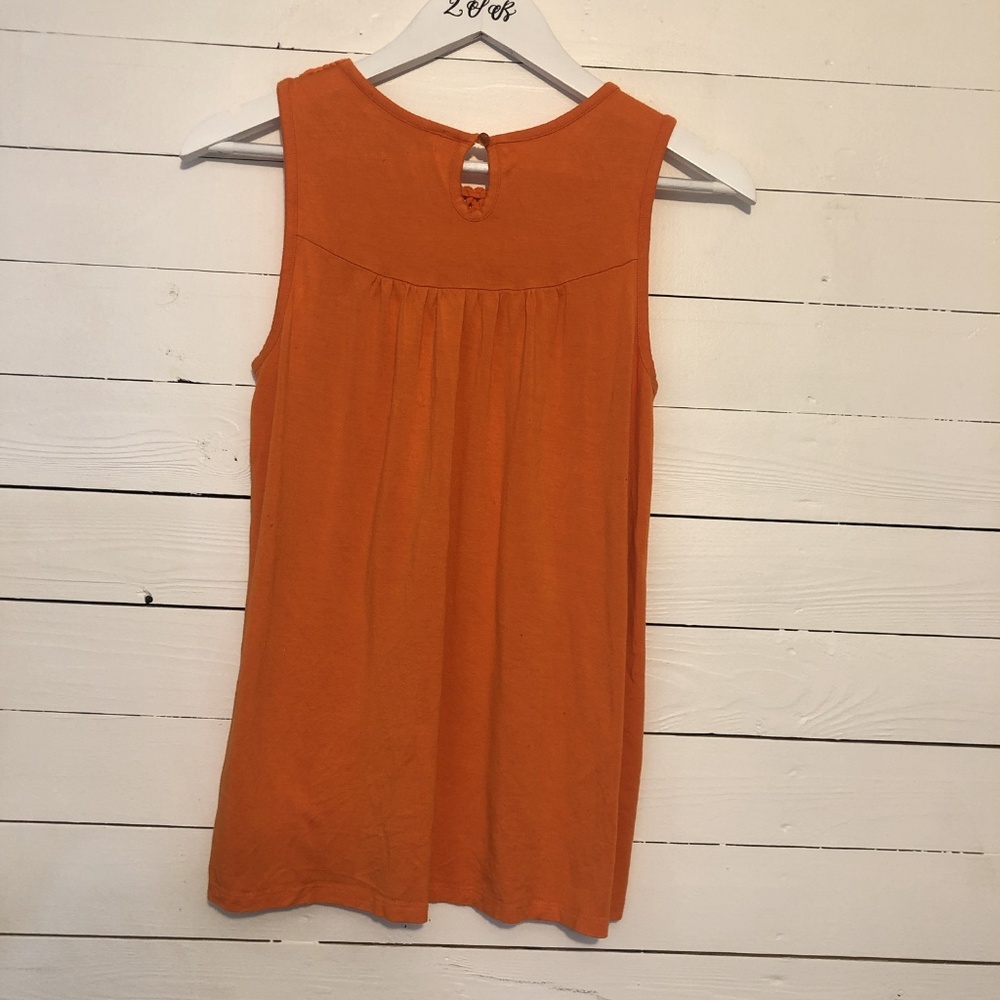 Michael Kors orange weave collar sleeveless top - Picture 2 of 4